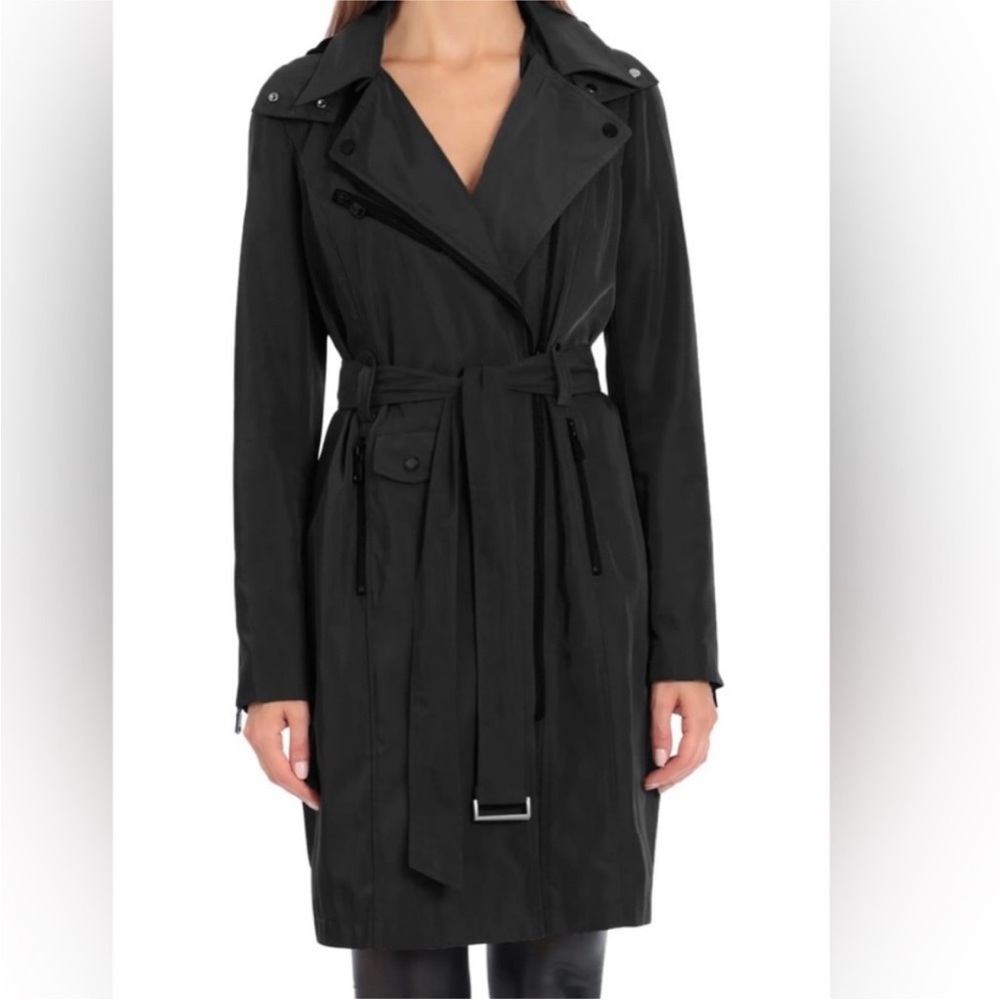 Avec Les Filles Black Trench Rain Coat